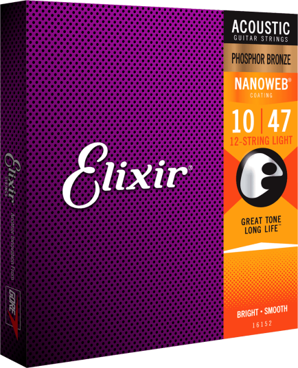 Elixir Nanoweb Ac 12-Str Phosphor Bronze 010-047 16152 Elixir Nanoweb Ac 12-Str Phosphor Bronze 010-047 16152