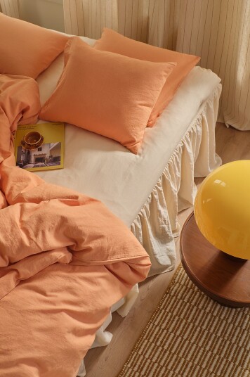 Ellos Home   Laken Elly i resirkulert halvlinne   Hvit