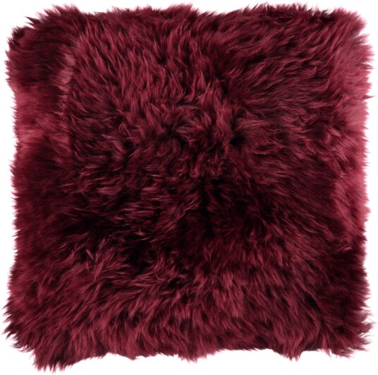 Natures Collection Saueskinnspute Langhåret New Zealand 35x35 cm Bordeaux