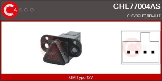Varselblinklysbryter CASCO CHL77004AS