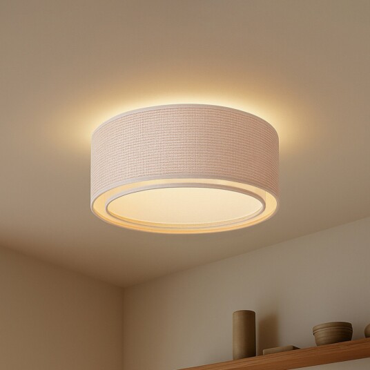 Lindby Soula taklampe beige Ø 60 cm plast E27 Stue 24.5 Beige Lindby Soula taklampe beige Ø 60 cm plast E27 Stue 24.5 Beige