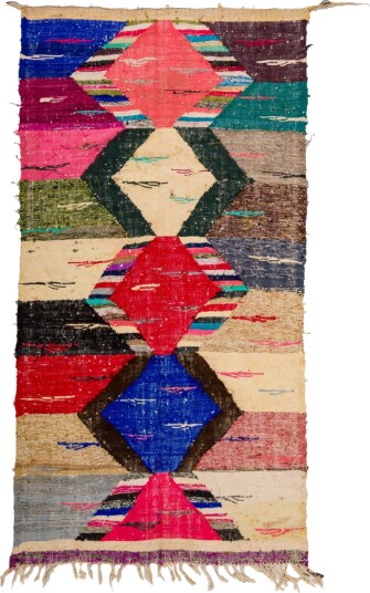 Marokkansk Boucherouite teppe 125 x 240 cm Størrelse: 125 x 240 cm