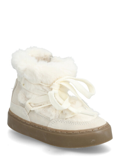 Mango Ankle Boots With Leather Accents - Cream - 27
