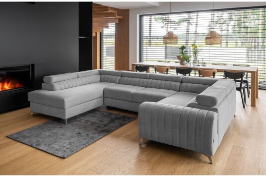 Kotori Hjørnesovesofa m. Sjeselong Lysegrå