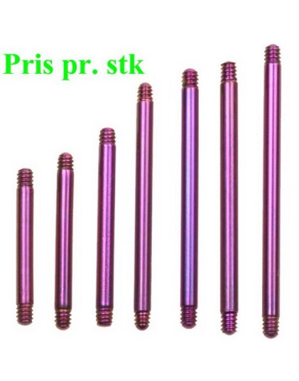Utgått 10 x 16 mm Lilla Rett stang titan piercing