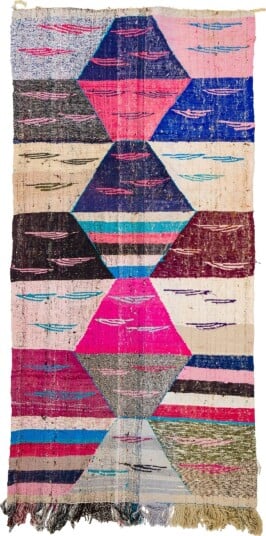 Marokkansk Boucherouite teppe 125 x 260 cm Størrelse: 125 x 260 cm
