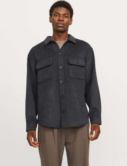 Jack & Jones Jjebradley Ollie Overshirt Ls Noos - Black - XL