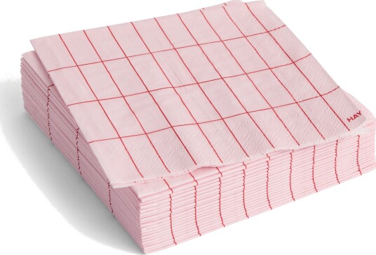 HAY Pattern cocktailservietter 20 pakning pink/red grid