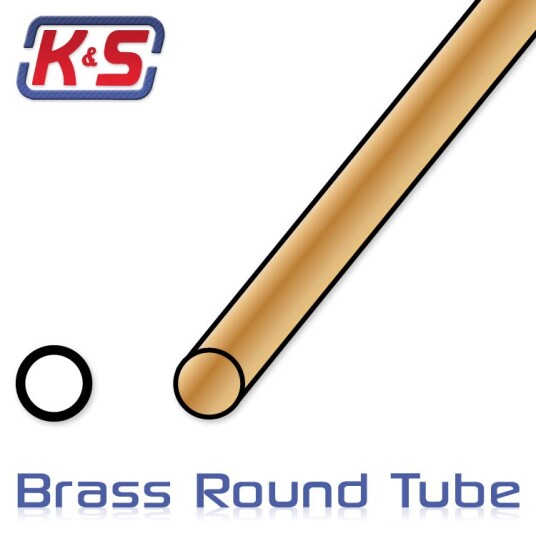 K&S 543934 Thin Wall Brass Tube 3mm OD x .225mm 5 pcs