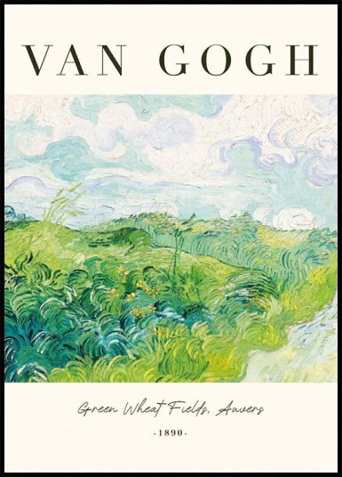 Vincent van Gogh Green Wheat Fields Auvers Plakat Plakat / 21x30cm
