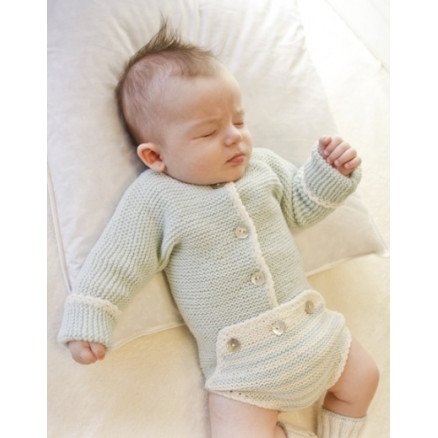 First Impression by DROPS Design Baby Body Strikkeoppskrift str Prematur 4 år