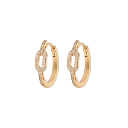 Emilia By Bon Dep Medium Chain Hoops Øredobber Gull