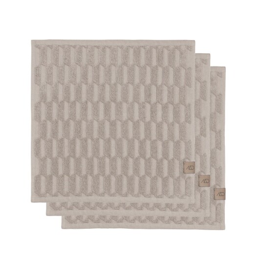 Mette Ditmer Geo handkle 30 x 30 cm 3-pakning Sand