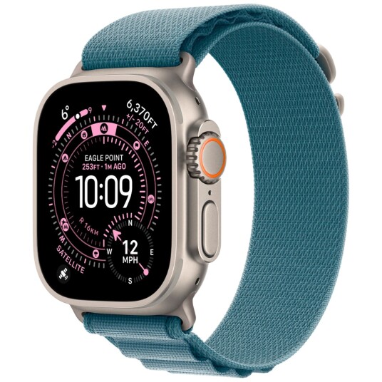 Apple Watch Ultra 3 GPS + Cellular 49mm Natural Titanium Case with Light Blue Alpine Loop   Small