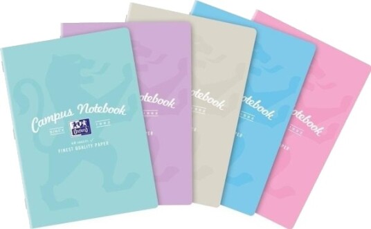Oxford Skrivehefte A4/60K Rutete Campus Pastel 5 Stk Oxford