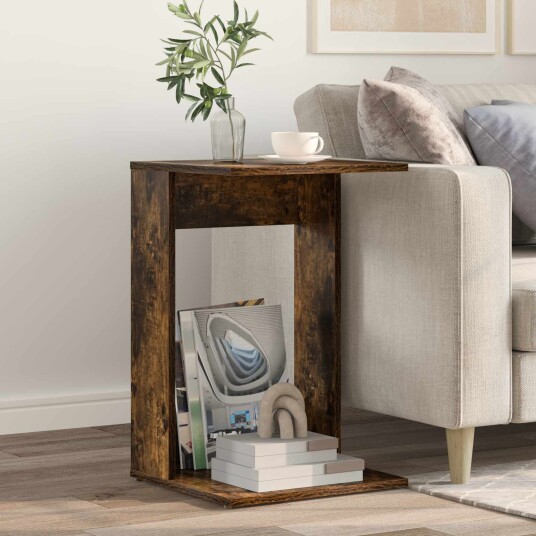 vidaXL Sidetabell Røkt eik 40 x 38 x 62,5 cm Konstruert tre