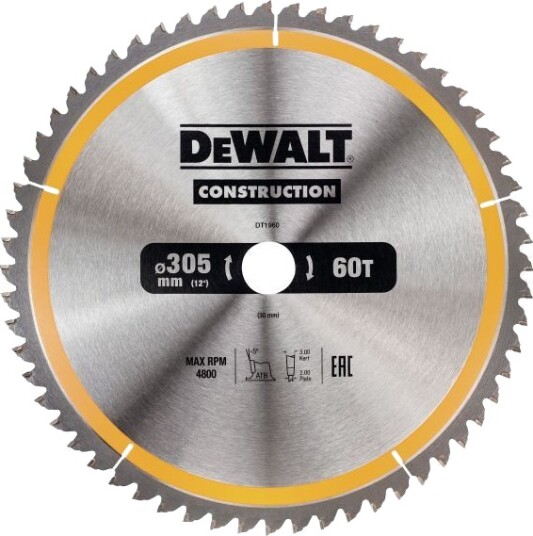 Dewalt DT1960-QZ Sirkelsagklinge 305 x 30 mm, 60T