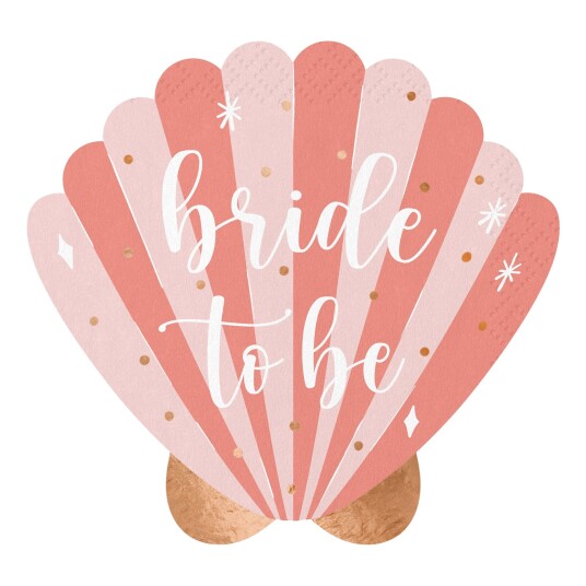 PartyDeco Servietter Skjell Bride To Be - 20-pakning PartyDeco Servietter Skjell Bride To Be - 20-pakning