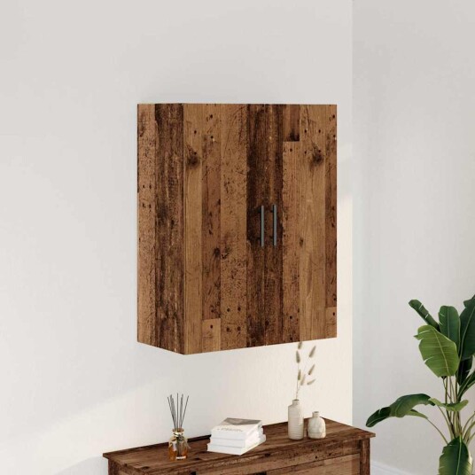 Veggmontert skap gammelt tre 69,5x34x90 cm 8721158445353