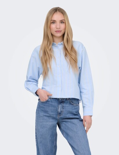 ONLY Onlelowen Ls Stripe Shirt Wvn Ex   White   S