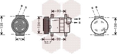 AC-kompressor VAN WEZEL 1700K088