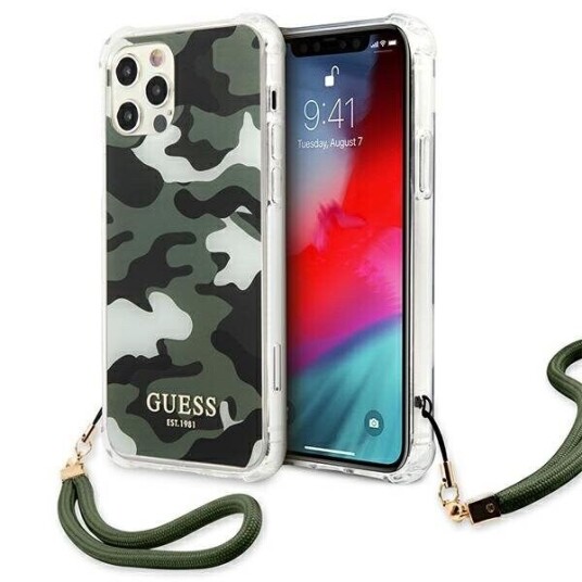Guess Case For Iphone 12 Pro Max 6,7&Amp Amp Quot  Guhcp12lksarka Khaki Hard Case Camo Collection