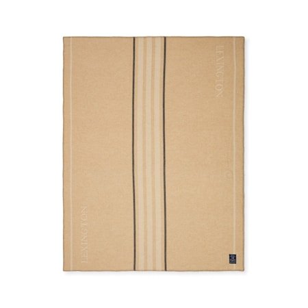Stripete Pledd Resirkulert Ull/Kasjmir Beige