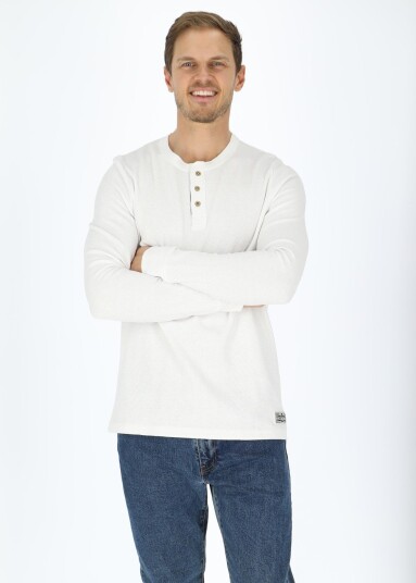 Denim Factory Henley Shirt White S Sweatshirts