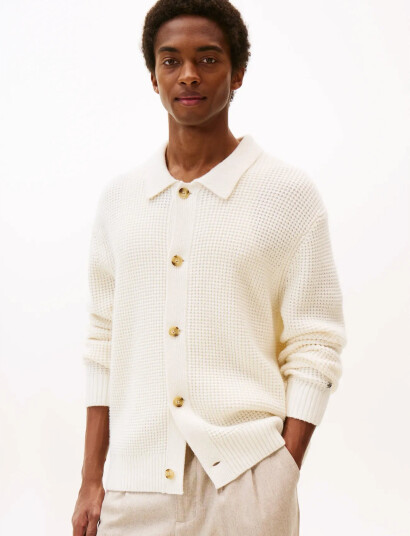 Tommy Hilfiger Dc Button Up Cardigan - White - XL