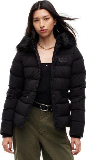 Tommy Jeans Tjw Slim Hood Puffer Down Ext Black M