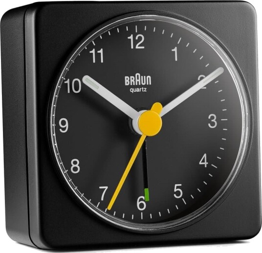 Braun firkantet vekkerklokke sort BC02XB