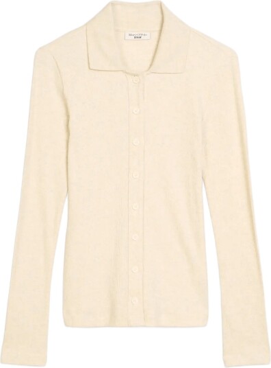 Marc O"Polo Jersey Blouse Lsl Polo Collar Rib   WHITE BLUSH   XL