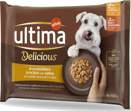 Affinity Ultima Våtfôr Adult Ultima Delicious Mini Strimler I Saus & Kylling Okse 44 X 100 G