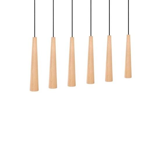 Envostar - Wooden Round Cones 6 Pendel Wood/Black