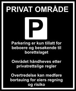 Parkering kun tillatt 50X60cm Aluminium Alu plate Reflekterende