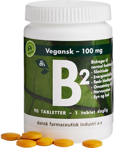 Grønne dfi vitaminer B2 100 mg   90 Tabletter