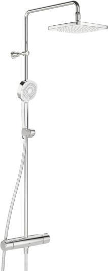 Oras Nova Style 7403 firkantet takdusjpakke med rainshower - Dusjtermostat tak- og hånddusj