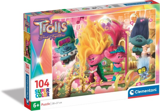 Puslespill 104 Super Kolor Trolls 3