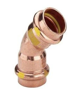 Viega Profipress 45° Bøy 18 mm Kobber for Overvann og Drensrør