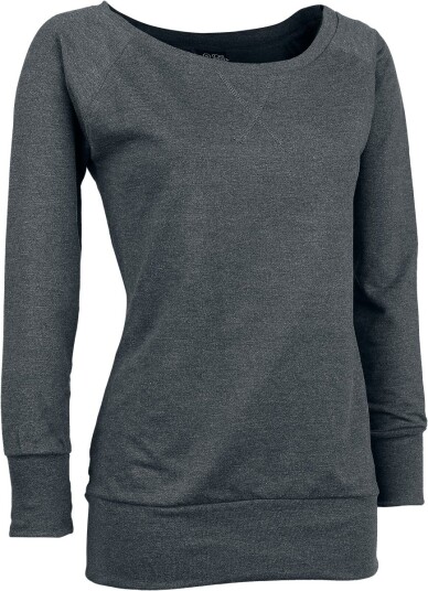 Urban Classics Collegegenser - Damegenser med vidhals - S til 3XL - Damer - koksgrå Urban Classics Collegegenser - Damegenser med vidhals - S til 3XL - Damer - koksgrå