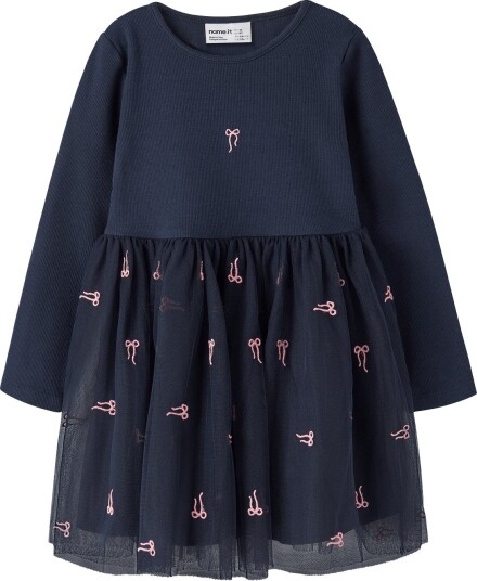 Name It Nmfveross Ls Tulle Dress NAVY BLAZER 92