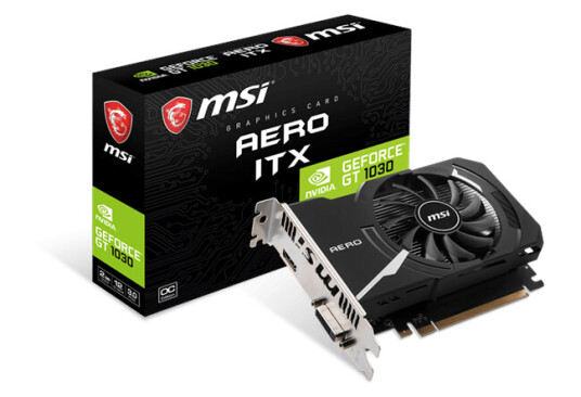 MSI GeForce GT 1030 AERO ITX OC - 2GB SDRAM RAM - Grafikkort
