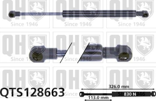 Gassfjær motorpanser QUINTON HAZELL QTS128663