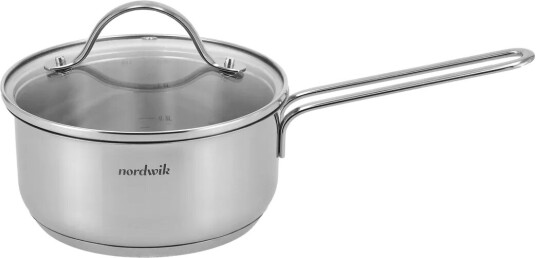 Nordwik kasserolle med glasslokk 1,3 liter Rustfritt stål Nordwik kasserolle med glasslokk 1,3 liter Rustfritt stål