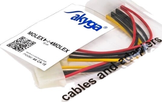 Akyga Strømsplitter 4 Pin Intern Strøm Hann Til 4 Pin Intern Strøm Hunn 15 Cm