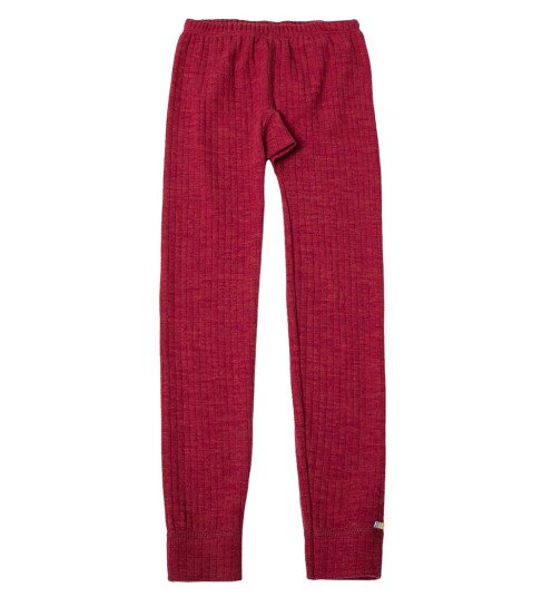 Leggings i fuchsiafarget ribbet ull | Joha | björn | FuchsiaMel | størrelse 50 | 100% Merino Ull til