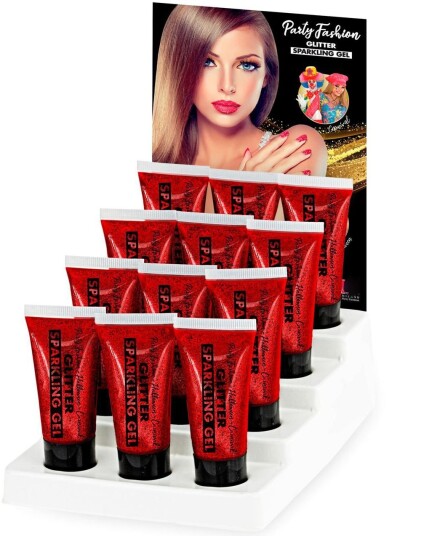 Rød Glittergele 25 ml
