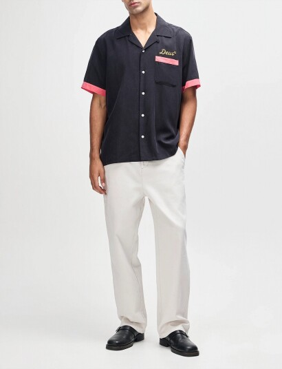 Deus Ex Machina Hisssterical Bowling Shirt   Black   L