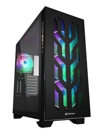 Sharkoon Elite Shark CA300T - Kabinett - Tower - Svart Sharkoon Elite Shark CA300T - Kabinett - Tower - Svart