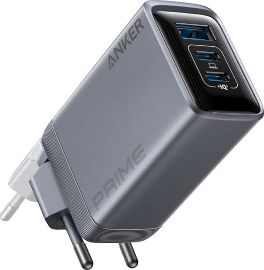 Anker Prime 100W GaN USB Lader med 3 Porter - Sølv Anker Prime 100W GaN USB Lader med 3 Porter - Sølv